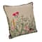 Hello Honey® 18" Multicolor Flower Embroidery, Beads & Lace Trim Cotton Slub Pillow